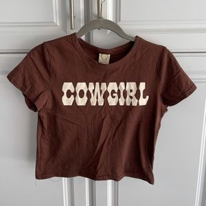 Brown Cowgirl Crop Top M/L